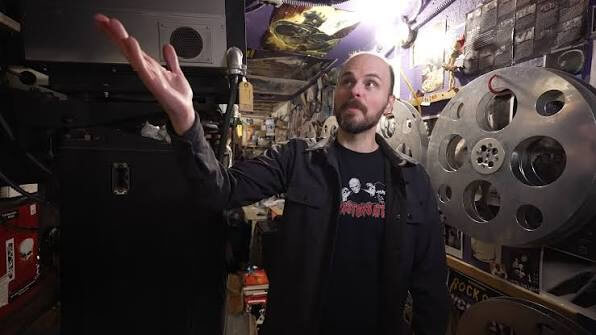 Grand Illusion executive director Brian Alter in the projection booth